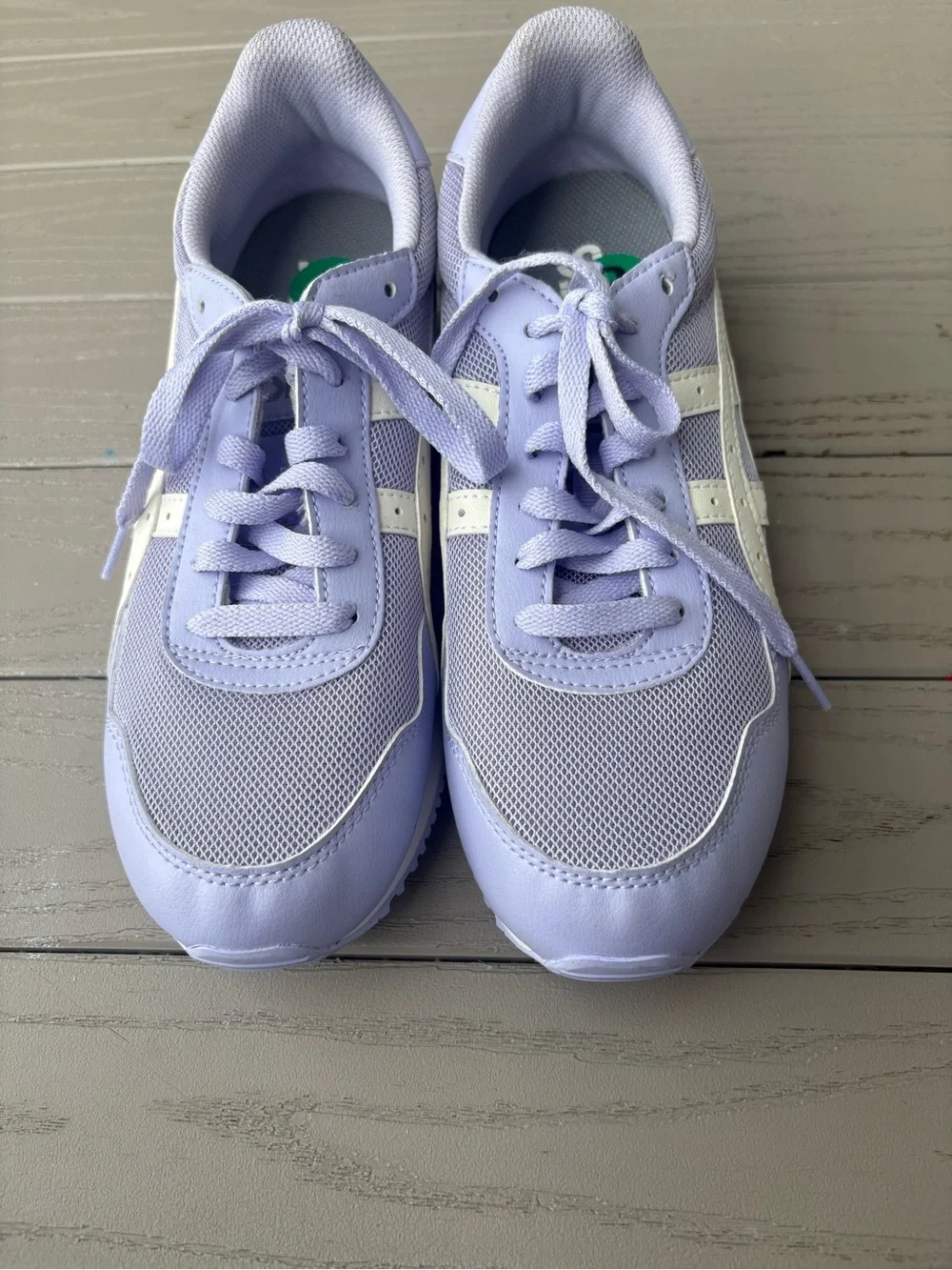 Asics Tiger Women's Lavender Athletic Sneakers with White Stripes Trendy Size 9